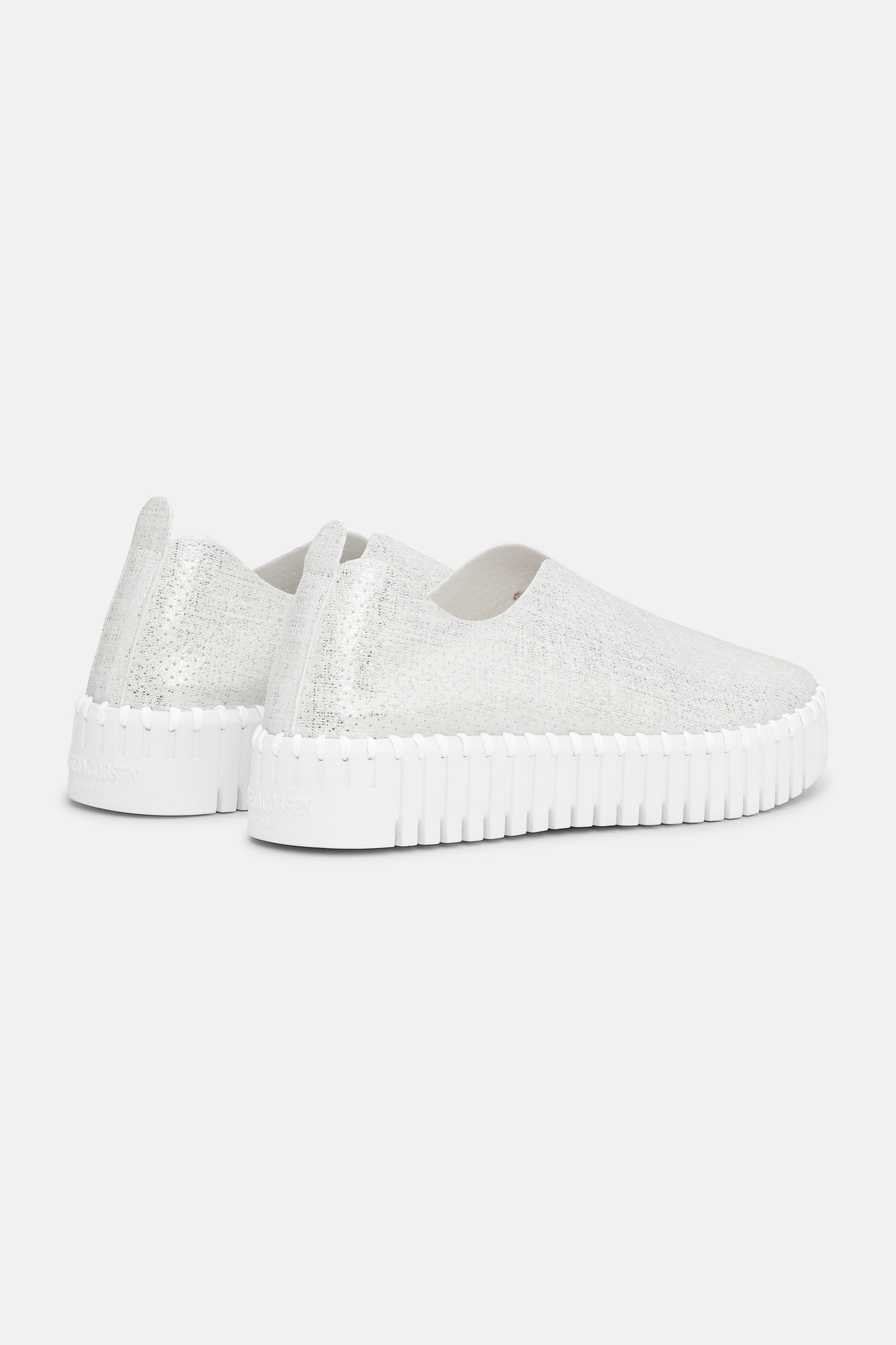 Platform Tulip Sko Glitter - White White